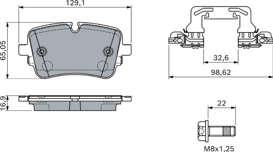 BOSCH 0 986 460 173 - Тормозные колодки, дисковые, комплект autodnr.net