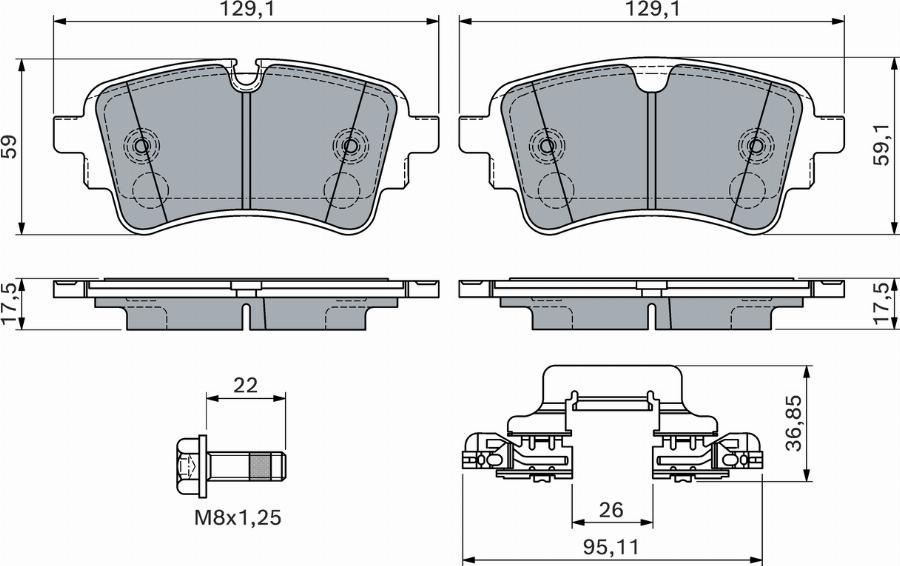 BOSCH 0 986 460 174 - Тормозные колодки, дисковые, комплект autodnr.net