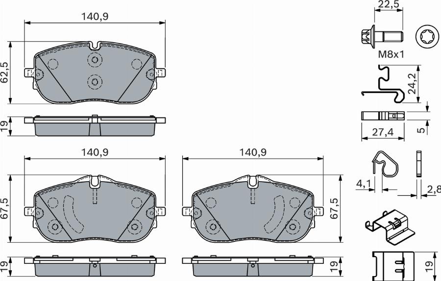 BOSCH 0 986 460 177 - Тормозные колодки, дисковые, комплект autodnr.net