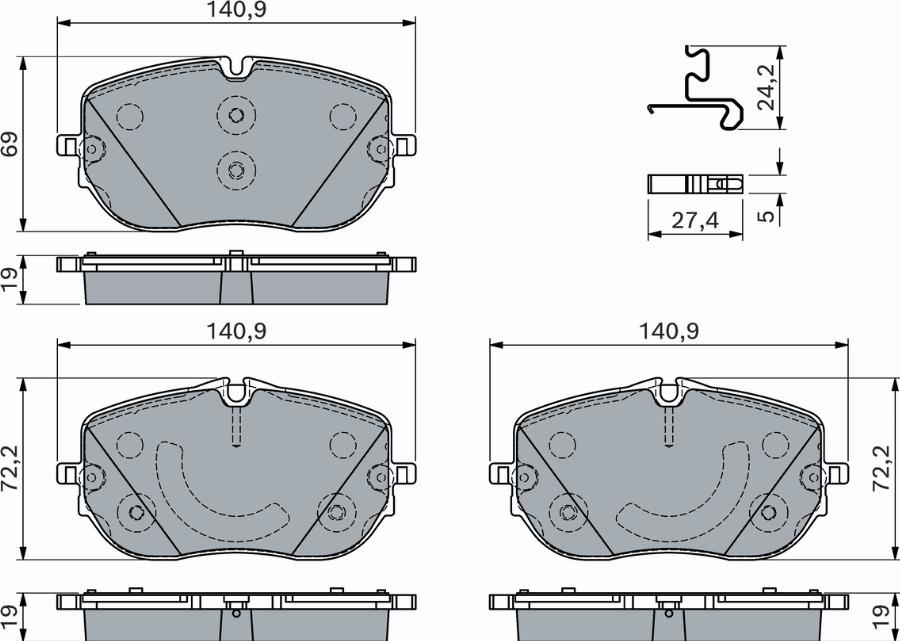 BOSCH 0 986 460 181 - Тормозные колодки, дисковые, комплект autodnr.net