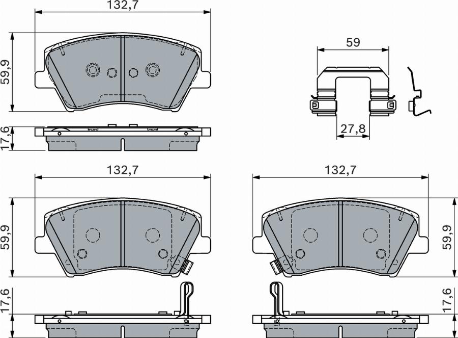 BOSCH 0 986 460 189 - Тормозные колодки, дисковые, комплект autodnr.net