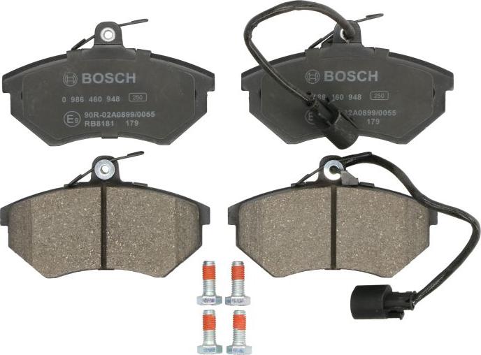 BOSCH 0 986 460 948 - Гальмівні колодки, дискові гальма autocars.com.ua