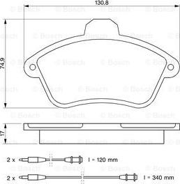 BOSCH 0 986 460 951 - Гальмівні колодки, дискові гальма autocars.com.ua