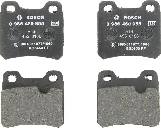BOSCH 0 986 460 955 - Гальмівні колодки, дискові гальма autocars.com.ua