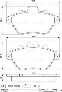 BOSCH 0 986 460 956 - Гальмівні колодки, дискові гальма autocars.com.ua