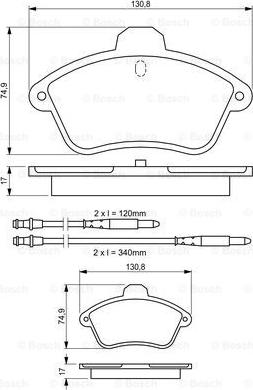 BOSCH 0 986 460 957 - Гальмівні колодки, дискові гальма autocars.com.ua