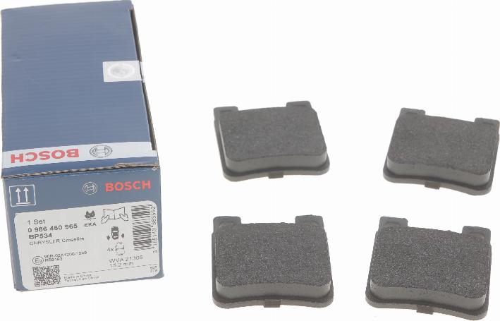 BOSCH 0 986 460 965 - Тормозные колодки, дисковые, комплект avtokuzovplus.com.ua