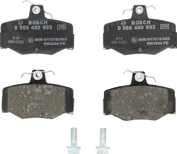 BOSCH 0 986 460 993 - Гальмівні колодки, дискові гальма autocars.com.ua
