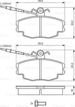 BOSCH 0 986 461 117 - Гальмівні колодки, дискові гальма autocars.com.ua