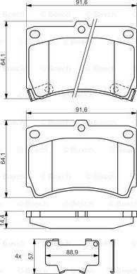 BOSCH 0 986 461 141 - Тормозные колодки, дисковые, комплект avtokuzovplus.com.ua