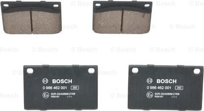 BOSCH 0 986 462 001 - Тормозные колодки, дисковые, комплект avtokuzovplus.com.ua