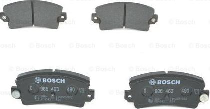 BOSCH 0 986 463 490 - Тормозные колодки, дисковые, комплект avtokuzovplus.com.ua