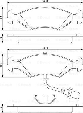 BOSCH 0 986 466 403 - Гальмівні колодки, дискові гальма autocars.com.ua