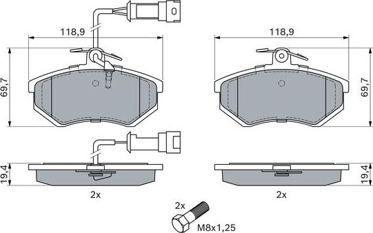 BOSCH 0 986 466 693 - ГАЛЬМІВНІ КОЛОДКИ. ДИСКОВІ autocars.com.ua