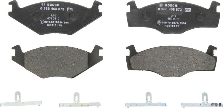 BOSCH 0 986 468 873 - Гальмівні колодки, дискові гальма autocars.com.ua