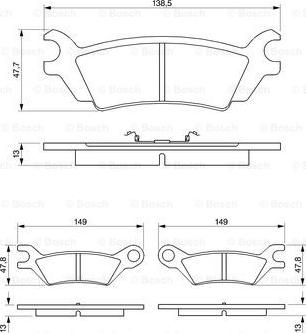 BOSCH 0 986 468 990 - Тормозные колодки, дисковые, комплект avtokuzovplus.com.ua