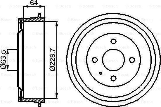 BOSCH 0 986 477 012 - Гальмівний барабан autocars.com.ua