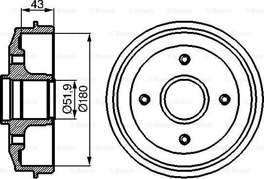 BOSCH 0 986 477 020 - Гальмівний барабан autocars.com.ua