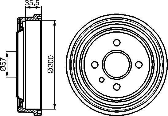 BOSCH 0 986 477 021 - Гальмівний барабан autocars.com.ua