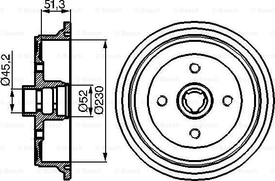 BOSCH 0 986 477 029 - Гальмівний барабан autocars.com.ua