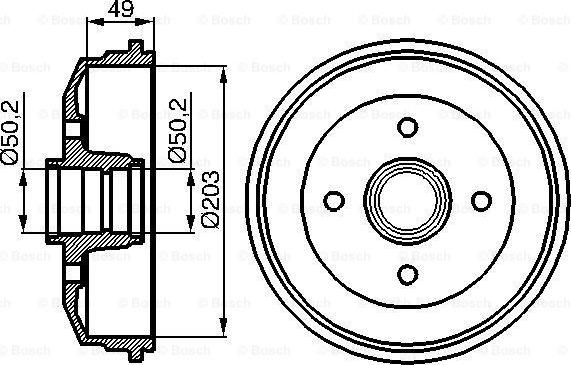 BOSCH 0 986 477 050 - Тормозной барабан avtokuzovplus.com.ua