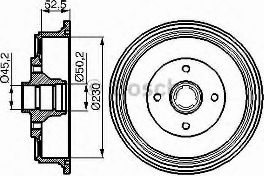 BOSCH 0 986 477 052 - Тормозной барабан avtokuzovplus.com.ua