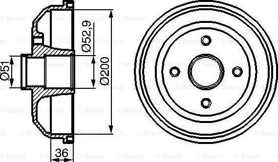 BOSCH 0 986 477 134 - Тормозной барабан avtokuzovplus.com.ua