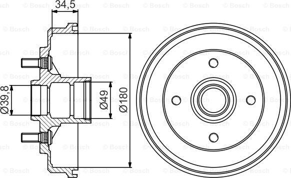 BOSCH 0 986 477 159 - Тормозной барабан avtokuzovplus.com.ua