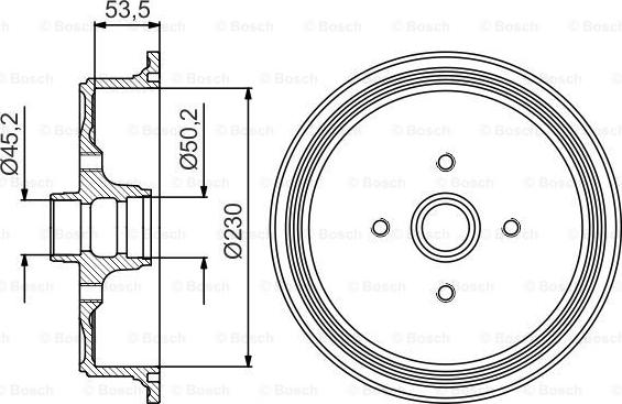 BOSCH 0 986 477 160 - Гальмівний барабан autocars.com.ua