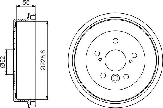 BOSCH 0 986 477 168 - Гальмівний барабан autocars.com.ua