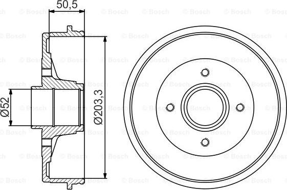 BOSCH 0 986 477 175 - Гальмівний барабан autocars.com.ua