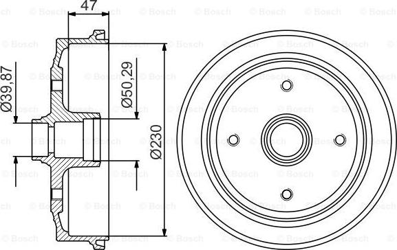 BOSCH 0 986 477 176 - Гальмівний барабан autocars.com.ua