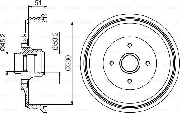 BOSCH 0 986 477 200 - Гальмівний барабан autocars.com.ua