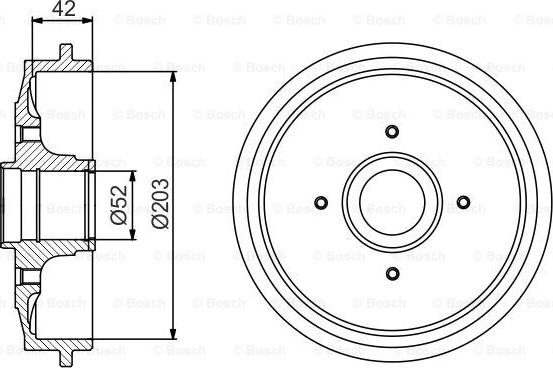 BOSCH 0 986 477 201 - Гальмівний барабан autocars.com.ua