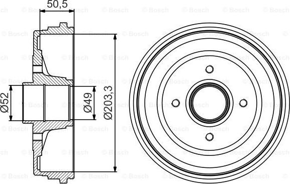 BOSCH 0 986 477 206 - Гальмівний барабан autocars.com.ua