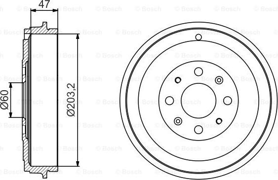 BOSCH 0 986 477 207 - Гальмівний барабан autocars.com.ua