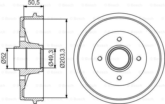 BOSCH 0986477211 - Гальмівний барабан autocars.com.ua