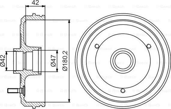 BOSCH 0 986 477 243 - Гальмівний барабан autocars.com.ua