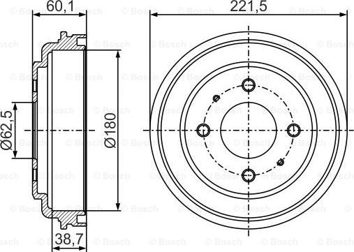 BOSCH 0 986 477 284 - Тормозной барабан avtokuzovplus.com.ua