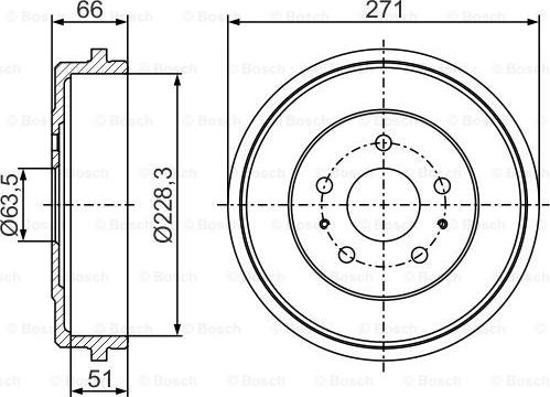 BOSCH 0 986 477 291 - Гальмівний барабан autocars.com.ua