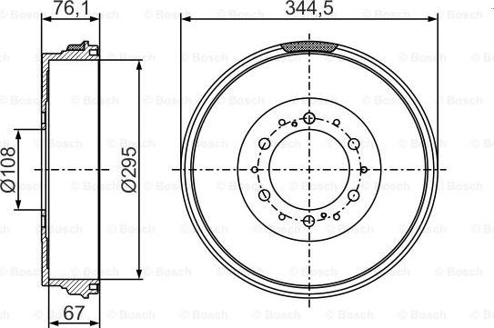 BOSCH 0 986 477 297 - Гальмівний барабан autocars.com.ua