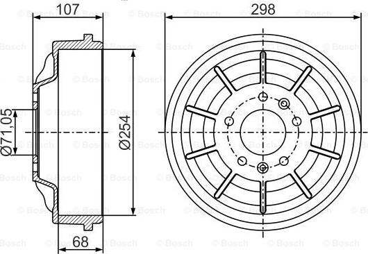 BOSCH 0 986 477 300 - Гальмівний барабан autocars.com.ua