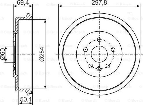 BOSCH 0 986 477 302 - Гальмівний барабан autocars.com.ua