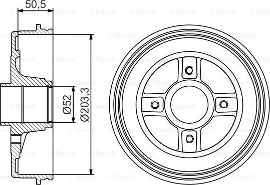 BOSCH 0 986 477 308 - Гальмівний барабан autocars.com.ua