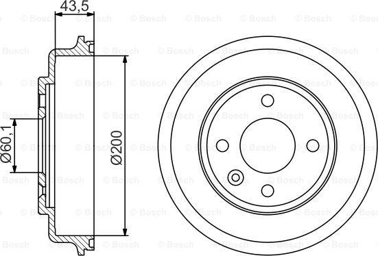 BOSCH 0 986 477 313 - Гальмівний барабан autocars.com.ua