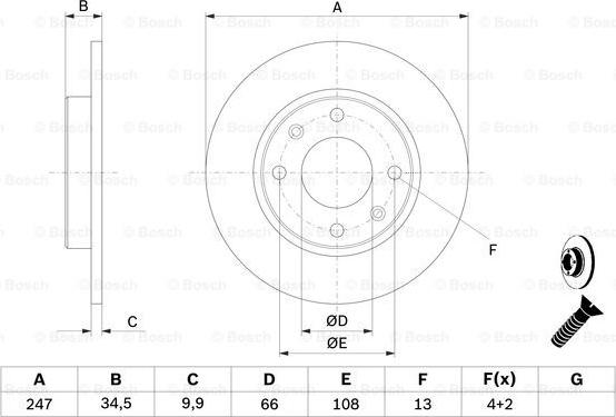 BOSCH 0 986 479 C54 - Гальмівний диск autocars.com.ua