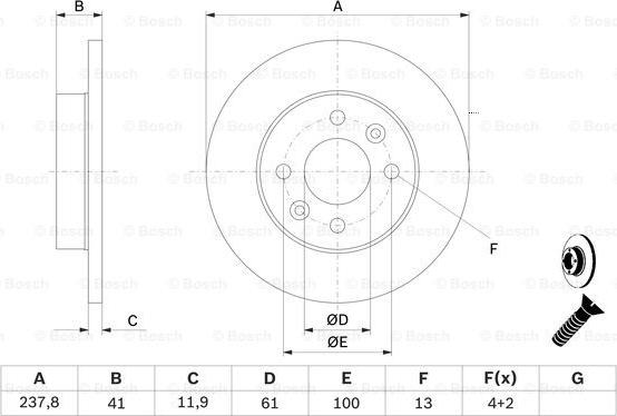 BOSCH 0 986 478 105 - Гальмівний диск autocars.com.ua