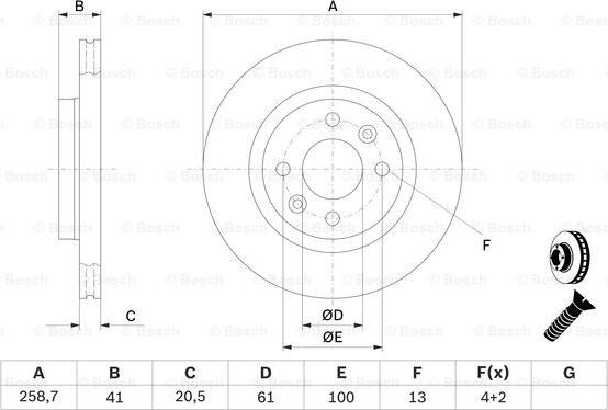 BOSCH 0 986 479 B21 - Тормозной диск avtokuzovplus.com.ua