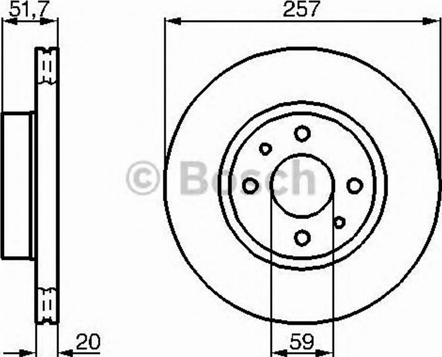 BOSCH 0 986 478 237 - Гальмівний диск autocars.com.ua