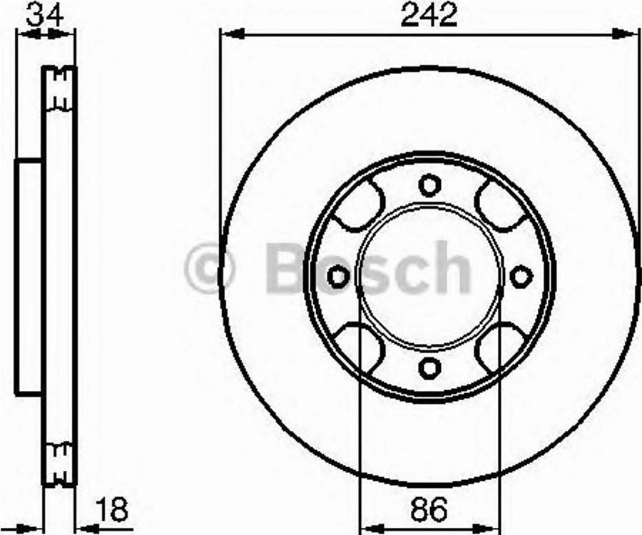 BOSCH 0986478254 - Тормозной диск avtokuzovplus.com.ua